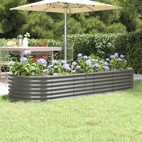 Letto Giardino Acciaio Verniciato A Polvere 224x80x36 Cm Grigio /