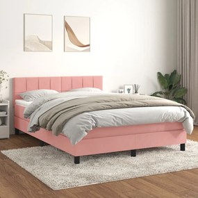Giroletto A Molle Con Materasso Rosa 140x200 Cm İn Velluto /