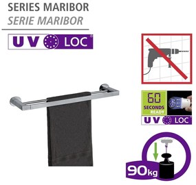 Porta asciugamani autoportante in acciaio inox argento lucido Maribor - Wenko