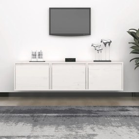Mobili Porta Tv 3 Pz Bianchi İn Legno Massello Di Pino /