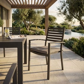 DEXTER - poltrona da giardino in alluminio impilabile con cuscino