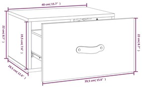 Comodini a Muro 2 pz Bianchi 40x29,5x22 cm