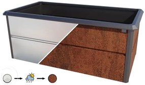 PRIMEYARD 200 x 100 x 77 cm Orto rialzato, acciaio corten, look ruggine, con bordo anti-lumache - (GFPV00784)