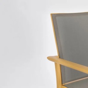 Sedia Da Esterno In Alluminio E Textilene Con Braccioli Konnor Senape Bizzotto