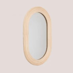 Specchio da parete in MDF Merki Marrone Naturale - Sklum
