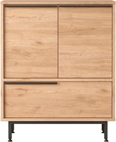 Scarpiera Da Ingresso Mobile Multifunzione 75x36x90 Con Piedini Neri Ocean Legno