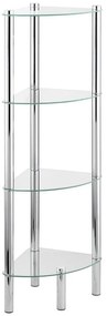 WENKO 15852100 - Scaffale YAGO 30x104 cm acciaio inox/argento/trasparente