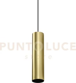 Look round sospensione 1 luce attacco gu10 ottone d.6x25cm