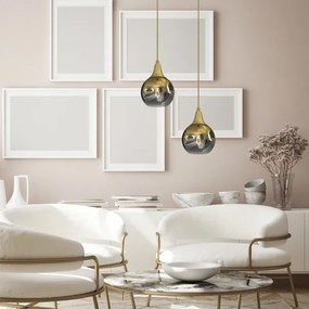 Lampadario a sospensione con filo MONTE 1xE27/60W/230V diametro 15 cm oro