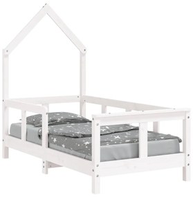 Giroletto per bambini bianco 70x140cm in legno massello di pino