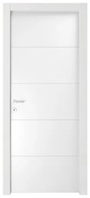 Porta a righe a battente reversibile bianco Laccato 70x210 cm