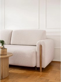 Divano beige/color crema allungabile/con contenitore e rivestimento in bouclé 244 cm Arcadova – ELTAP