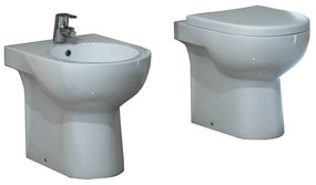 Coppia sanitari filomuro con wc rimless modello Calar