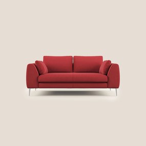 Plano divano moderno in microfibra tecnica smacchiabile T11 rosso 216 cm