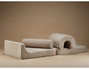 Poltrona per bambini marrone chiaro con rivestimento in bouclé Flipster – Wigiwama