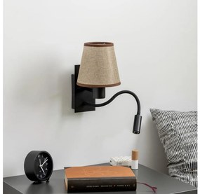 Brilagi - Applique a LED NUBILA 1xE27/25W/230V + LED/3W nero/marrone