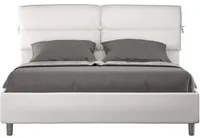 Letto Matrimoniale rivestito in Similpelle - NANDY Tipologia Letto: Con Rete, Dimensione Rete: 160x210, Colore: Bianco