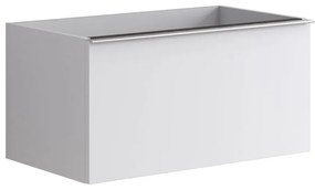 Mobile da bagno sotto lavabo Pixel plain bianco laccato opaco L 80 x H 40 x P 45.5 cm 2 cassetti, lavabo non incluso