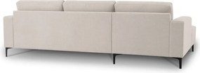 Divano angolare beige (con penisola a sinistra/con chaise lounge) con rivestimento in ciniglia Fabian – Scandic