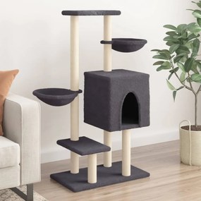 Albero per gatti con tiragraffi in sisal grigio scuro 117 cm