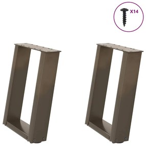 Gambe Tavolino Caffè A U 2 Pz 38x(42-43) Cm Acciaio /