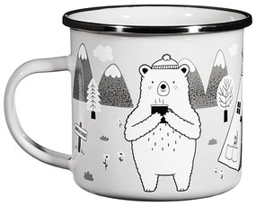 Tazza per bambini in smalto bianco Bear Adventure - Sass &amp; Belle