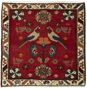 Shiraz Tappeto persiano 60x60 Rosso (Iran) Annodato A Mano