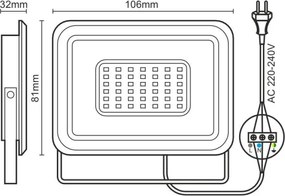Riflettore LED LED/10W/230V 4000K IP65