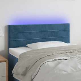 Testiera A Led Blu Scuro 100x5x78/88 Cm İn Velluto /