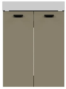 Mobile da bagno sotto lavabo COLAVENE Alaqua beige opaco L 60 x H 76 x P 50 cm 2 ante, lavabo non incluso