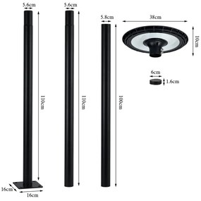 Brilagi - Lampione LED URBANSPARK 60W 230V nero IP65