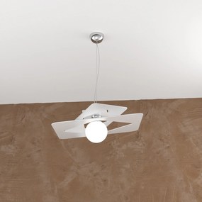 Sospensione Moderna Wacky Metallo Bianco 1 Luce E27 45Cm