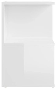Comodino Bianco Lucido 35x35x55 cm in Legno Multistrato