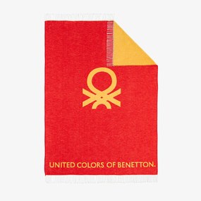 Coperta Benetton LOGO RAINBOW BE Rosso Giallo