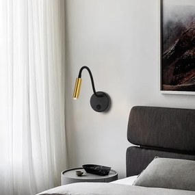 Brilagi -LED Lampada da parete flessibile dimmerabile MAYA 1xG9/4W/230V nero/oro