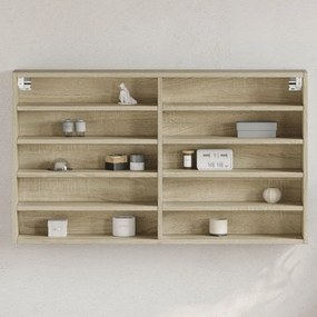 Armadietto Vetrina Rovere Sonoma 100x15x58 Cm Legno Multistrato /