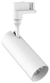 Proiettore Cilindrico Smile Alluminio Bianco Led 15W 3000K Luce Calda Cri80 50°