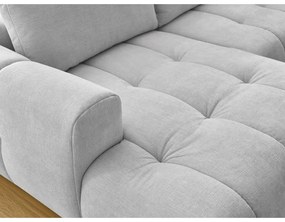 Divano angolare grigio chiaro allungabile e con contenitore (penisola a destra/a U) Fuji – Bobochic Paris