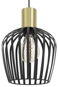 Eglo 901037 - Lampadario a sospensione con filo EMPOLI 3xE27/40W/230V nero/oro