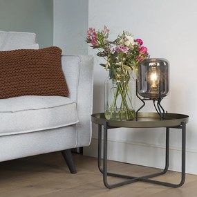 Lampada da tavolo di design nera con vetro fumé - Bliss