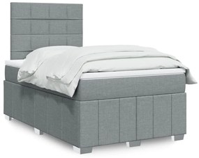 Giroletto a molle con materasso grigio chiaro 120x190cm tessuto