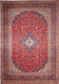 Kashan Tappeto 240x340 Rosso (Iran) Annodato A Mano