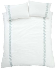 Biancheria da letto in cotone bianco 200x200 cm Embroidery Leaf - Bianca