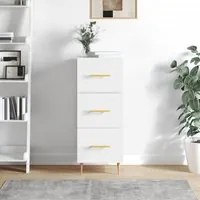 Credenza Bianco Lucido 34,5x34x90 cm in Legno Multistrato 828590