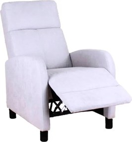 Poltrona relax Comoda sistema recliner manuale in tessuto Grigio