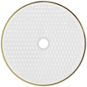 Mexen Aura lavabo da appoggio in vetro 39 x 39 cm, trasparente/oro - 24013905