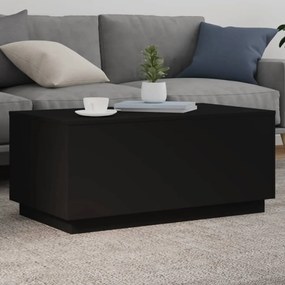 Tavolino Da Soggiorno Con Luci Led Nero 90x50x40 Cm /