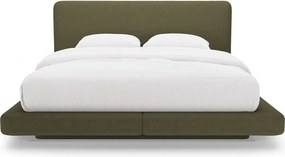 Letto matrimoniale imbottito verde 200x200 cm Linea – Micadoni