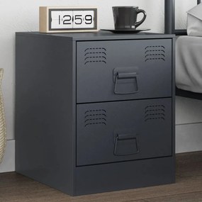 Comodino Antracite 34,5x39x44 Cm İn Acciaio /