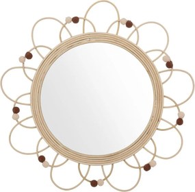 Atmosphera - Specchio da parete per bambini CAMPAIN Ø 38 cm in rattan